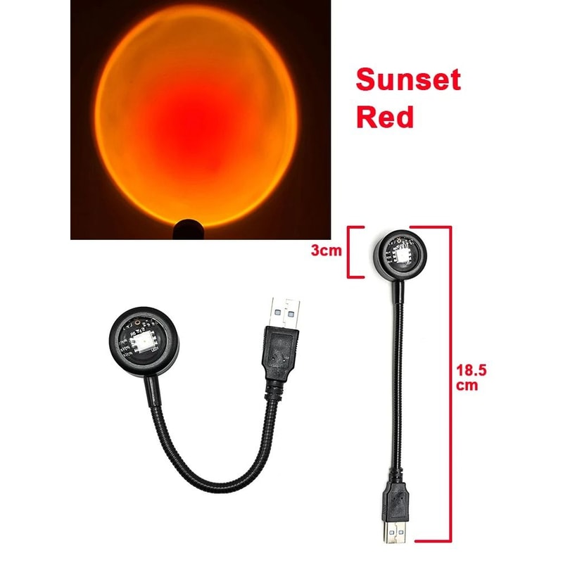 USB Sunset Projector Lamp With Adjustable Head For Mood Lighting 7