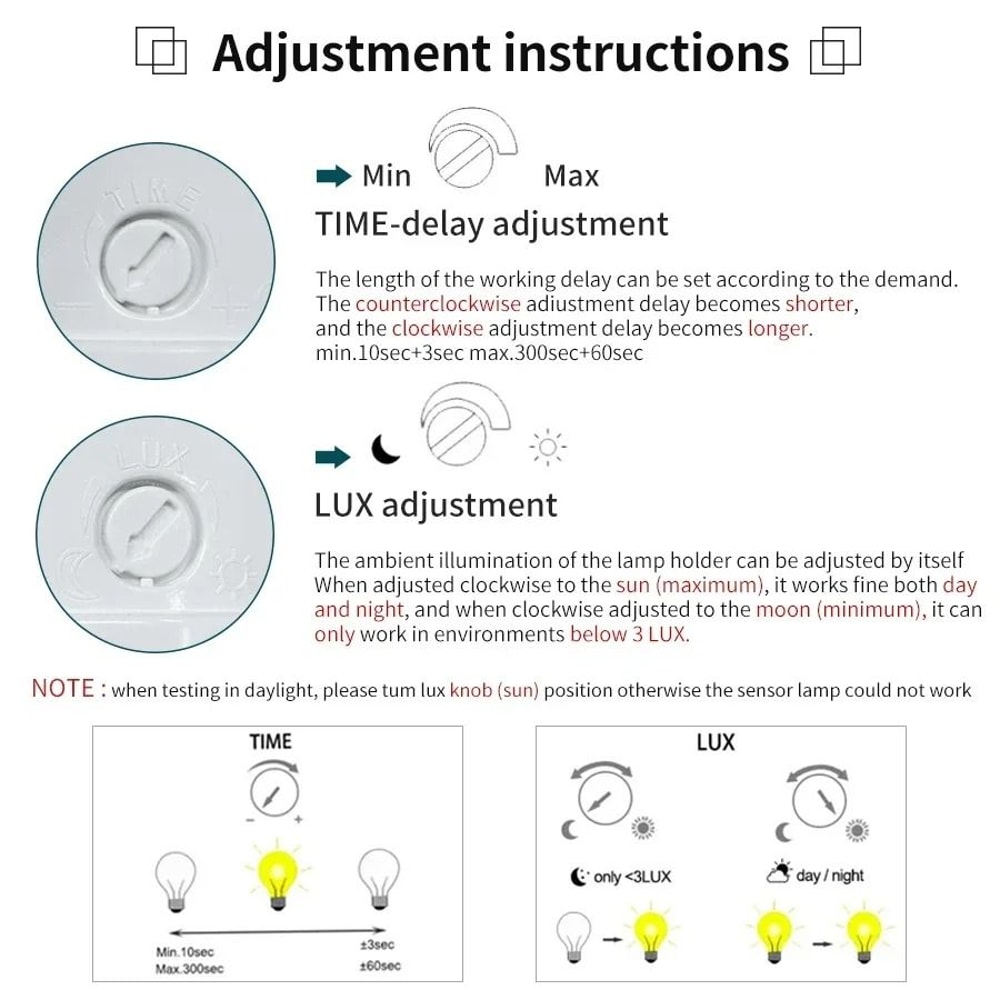 Smart PIR Motion Sensor E27 Bulb Socket Auto On Off Light Switch 1