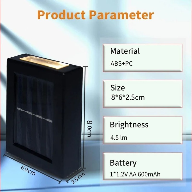 Solar Wall Washer Outdoor Waterproof Up Down LED Garden Light 5