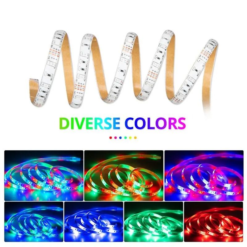 USB RGB LED Strip Light 3 Meter Bluetooth Music Control Backlight 4