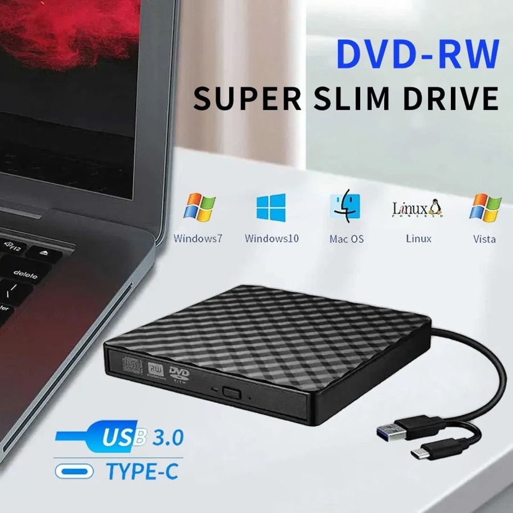 USB Type C External DVD CD Writer Drive USB 3 Portable Optical Drive 0