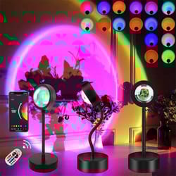 rgb sunset projector lamp 360 degree rotating mood light with remote
