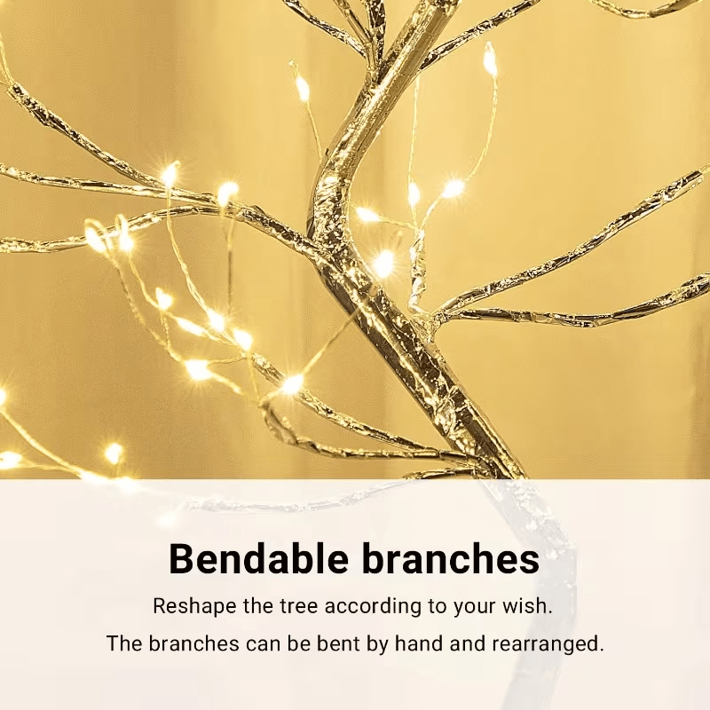 Fairy Light Tree Lamp glowing in a serene meditation corner