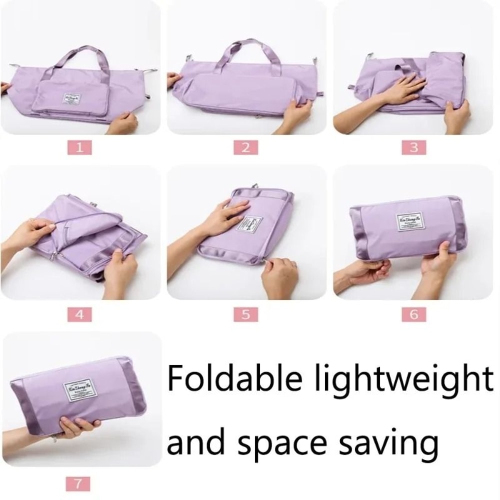 Large Capacity Expandable Travel Bag Waterproof Foldable Luggage Organizer Handbag 4