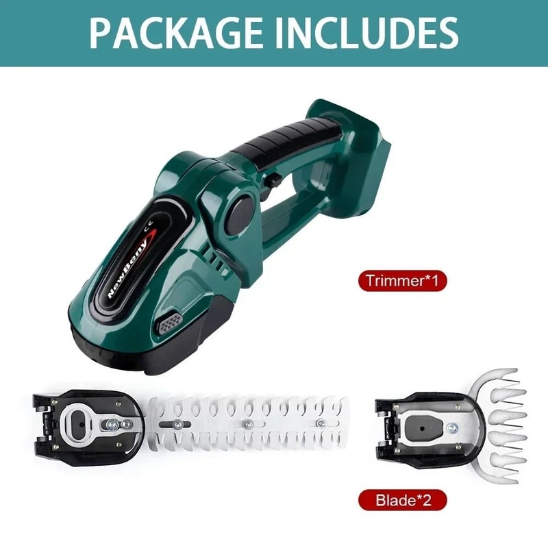 2 In 1 Cordless Electric Hedge Trimmer Rechargeable Handheld Garden Pruning Tool 6