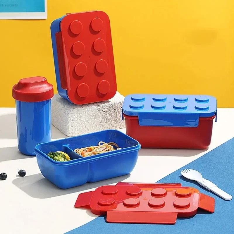 Creative Building Block Lunch Box Bento Container For Kids And Students 0