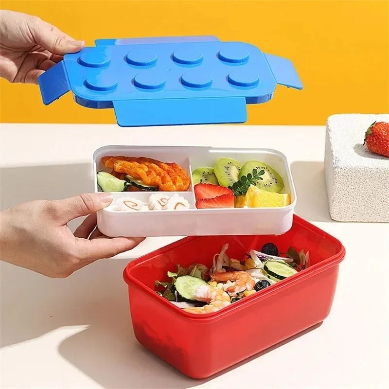 Creative Building Block Lunch Box Bento Container For Kids And Students 1