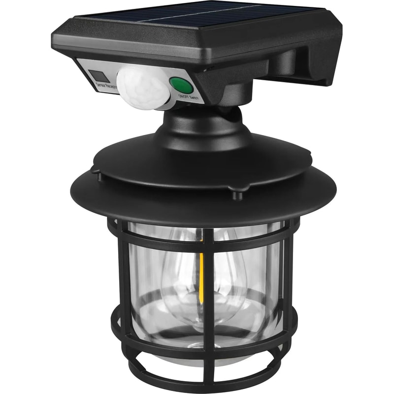 Retro Solar Motion Sensor Outdoor Wall Lamp Waterproof Garden Light 6