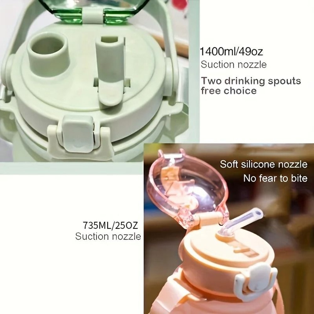 Bear Gradient Cute Large Capacity Straw Water Cup 3