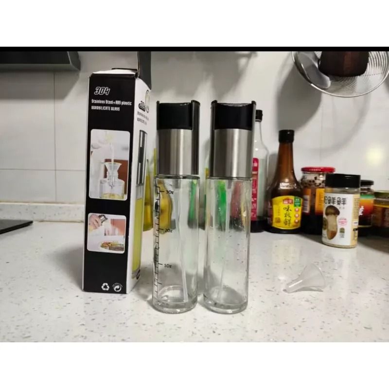 Stainless Steel Kitchen Oil Sprayer Glass Cooking Spray Bottle 200 Ml 4