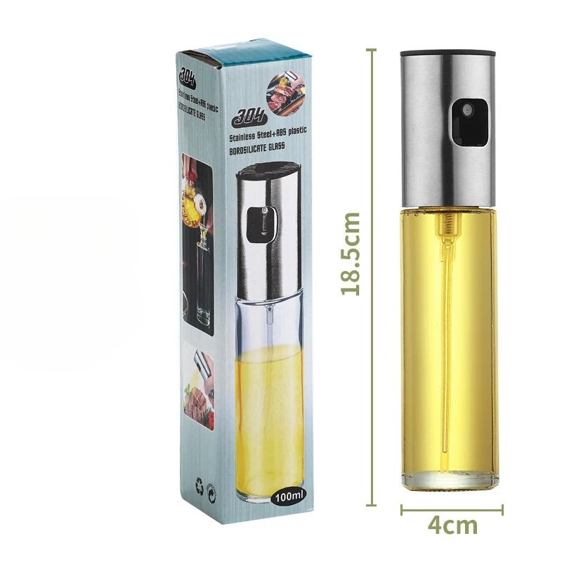 Stainless Steel Kitchen Oil Sprayer Glass Cooking Spray Bottle 200 Ml 6