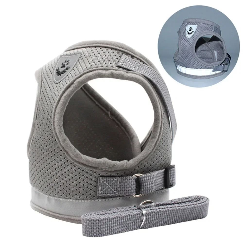 Adjustable Cat Harness And Leash Set With Reflective Escape Proof Vest 5