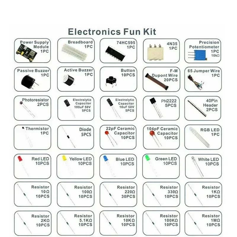 Electronic Component Starter Kit With Breadboard LEDs And Resistors For Arduino 4