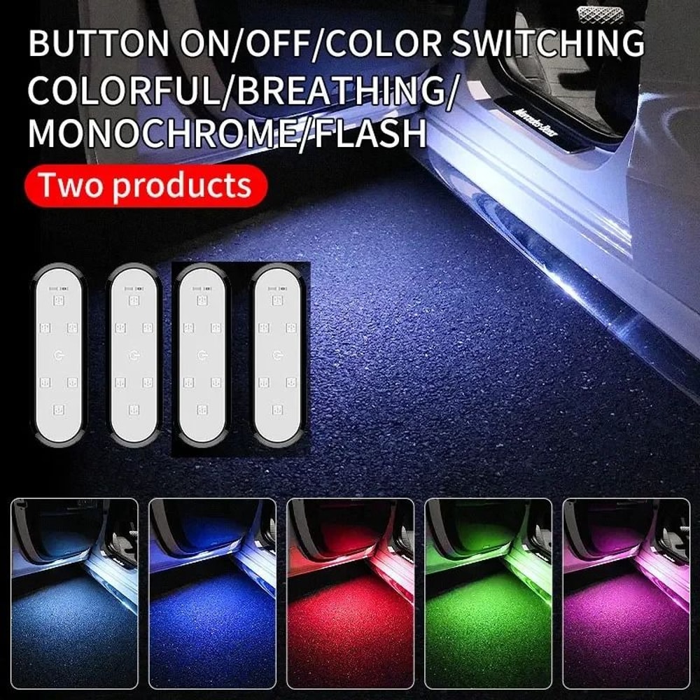 Magnetic LED Car Door Warning Light USB Rechargeable Auto On Off Safety Lamp 8