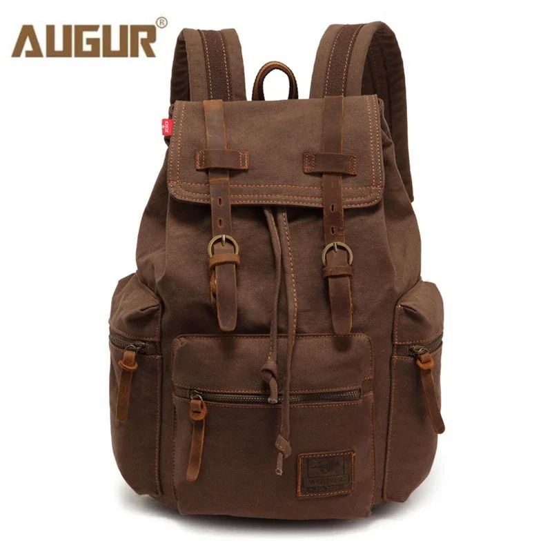 Vintage Canvas Laptop Backpack Large Capacity Travel School Bag For Men 0