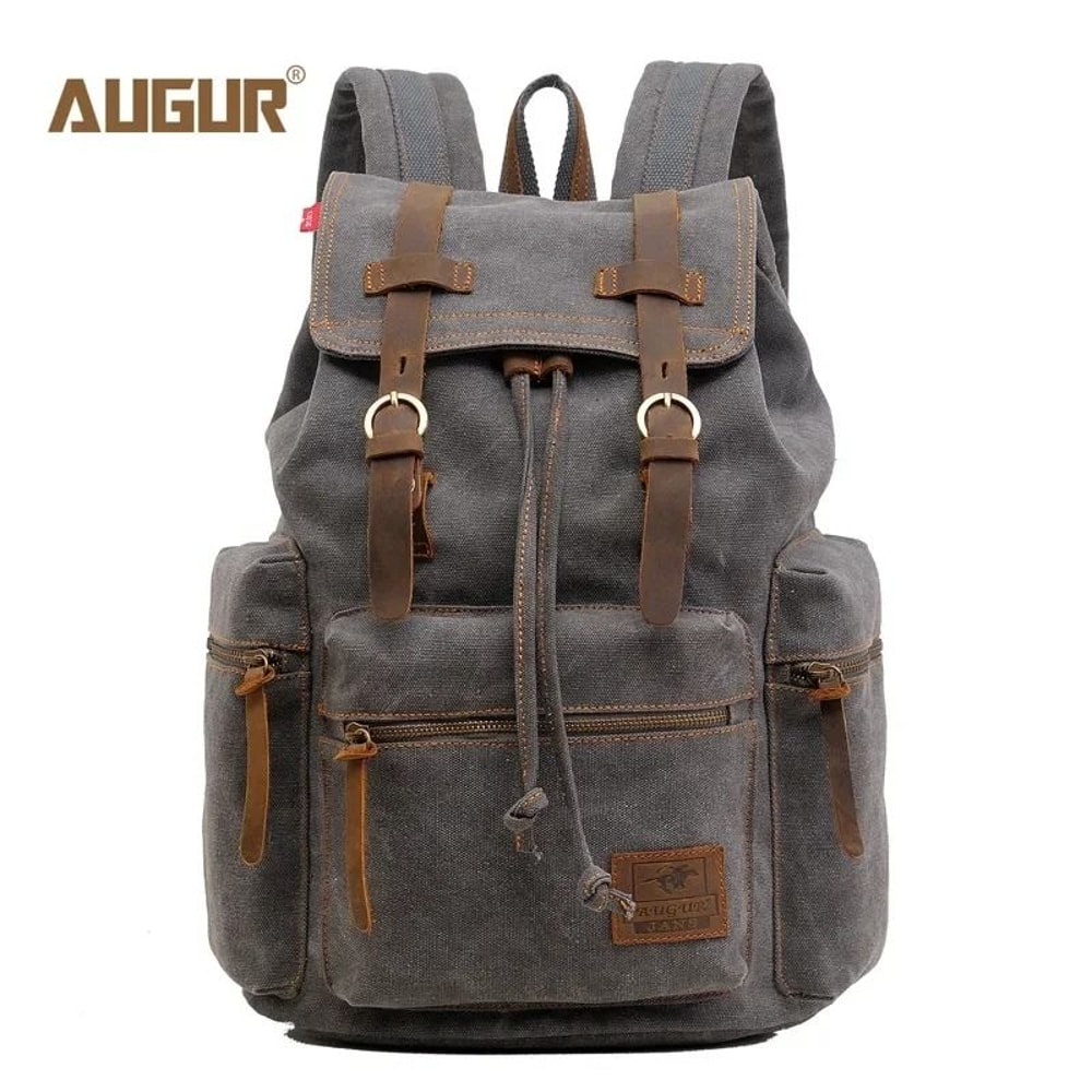 Vintage Canvas Laptop Backpack Large Capacity Travel School Bag For Men 9