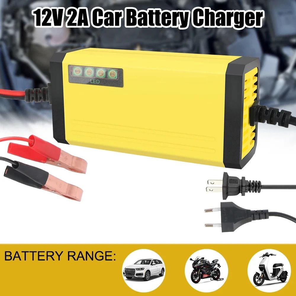 12V Smart Car Battery Charger With LCD Display For Car And Motorcycle Batteries 0