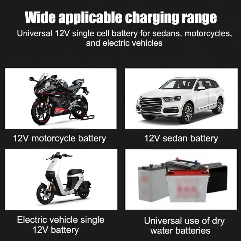 12V Smart Car Battery Charger With LCD Display For Car And Motorcycle Batteries 4