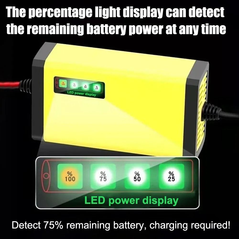 12V Smart Car Battery Charger With LCD Display For Car And Motorcycle Batteries 5