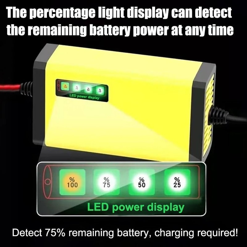 12V Smart Car Battery Charger With LCD Display For Car And Motorcycle Batteries 5