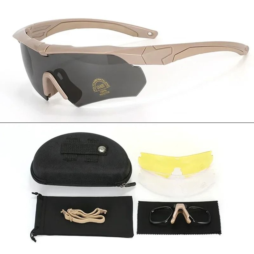 Military Tactical Goggles With Interchangeable Lenses For Airsoft Shooting And Outdoor Sports 8