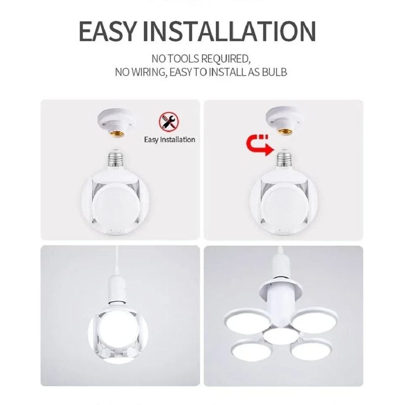 LED Folding UFO Light Bulb E27 40W 360 Degree Adjustable Ceiling Lamp 4