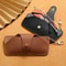 Portable PU Leather Glasses Case With Lanyard Retro Sunglasses Storage Pouch 5