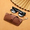 Portable PU Leather Glasses Case With Lanyard Retro Sunglasses Storage Pouch 8