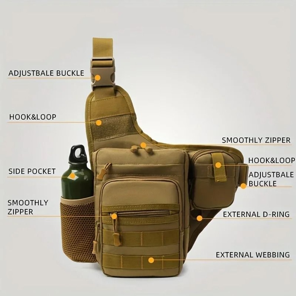Waterproof Tactical Shoulder Bag Outdoor Crossbody Chest Pack For Travel Fishing And Cycling 4