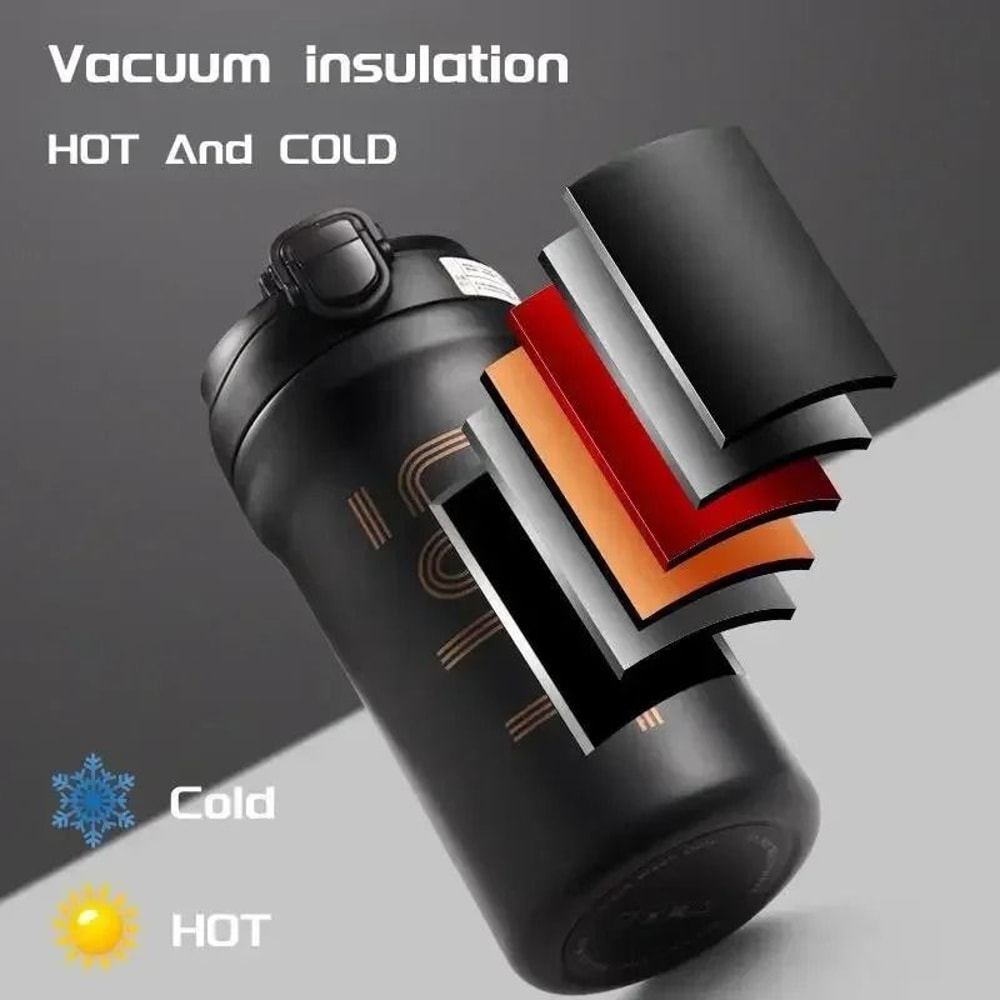 600ml Thermal Coffee Mug With Straw Double Wall Insulated Portable Travel Cup 2
