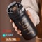 600ml Thermal Coffee Mug With Straw Double Wall Insulated Portable Travel Cup 6