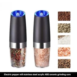 electric automatic salt and pepper grinder with gravity led light and adjustable coarseness