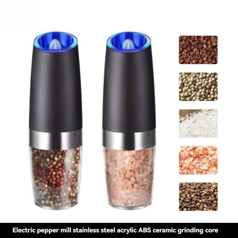 Electric Automatic Salt And Pepper Grinder With Gravity LED Light And Adjustable Coarseness 0
