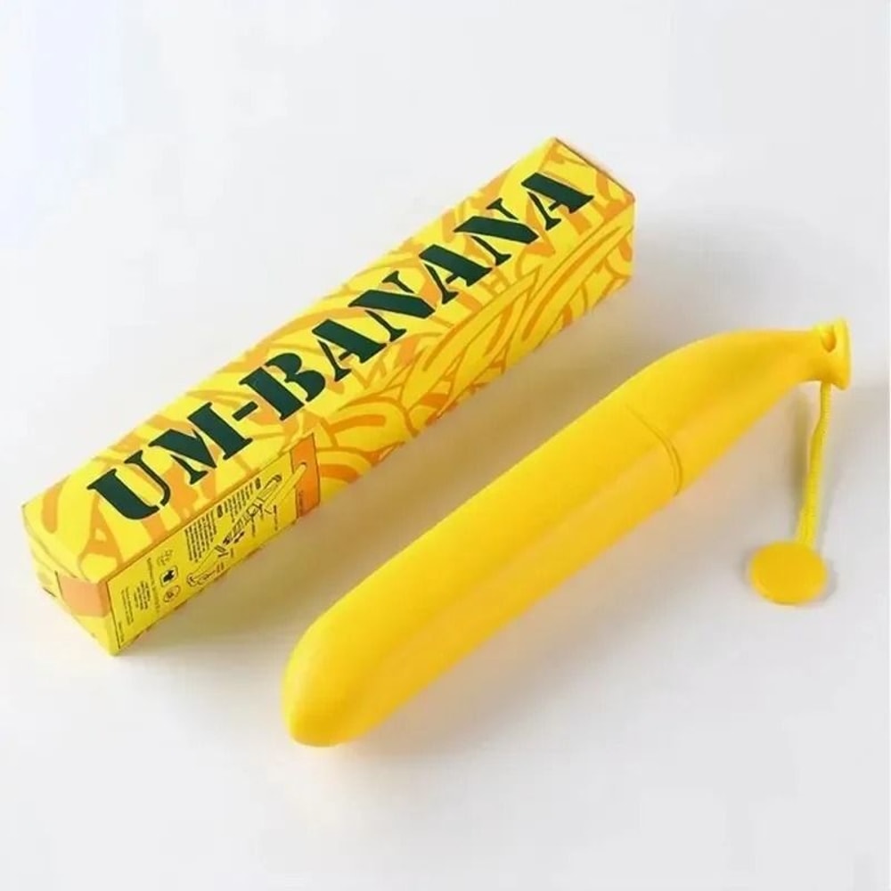 Banana Shaped Folding Umbrella Cute Windproof Mini Travel Umbrella Gift 0