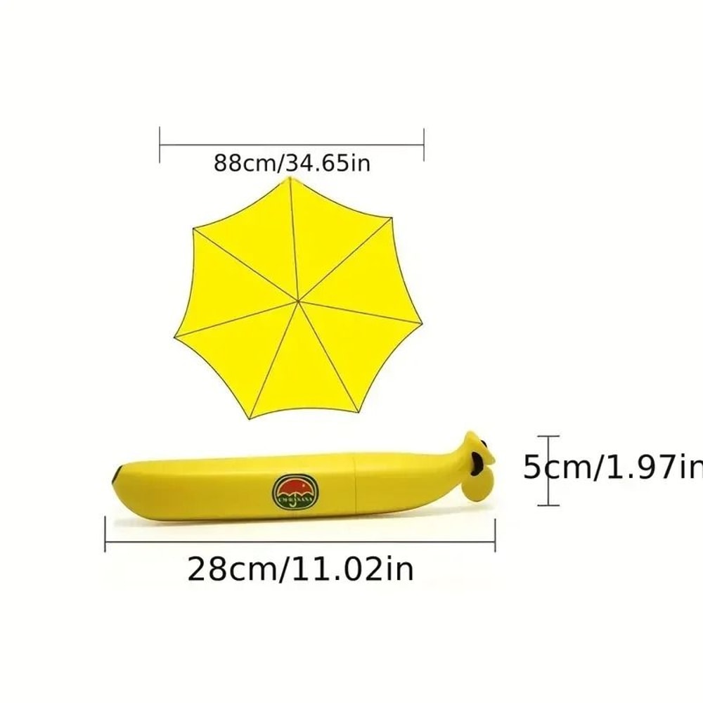 Banana Shaped Folding Umbrella Cute Windproof Mini Travel Umbrella Gift 1