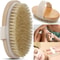 Natural Bristle Body Exfoliating Brush Wet And Dry Skin Scrub Bath Tool 0