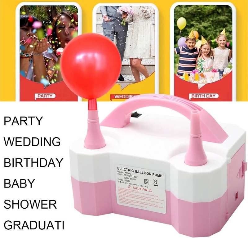 Electric Balloon Inflator Pump Dual Nozzle Fast Inflation For Party Decoration 0