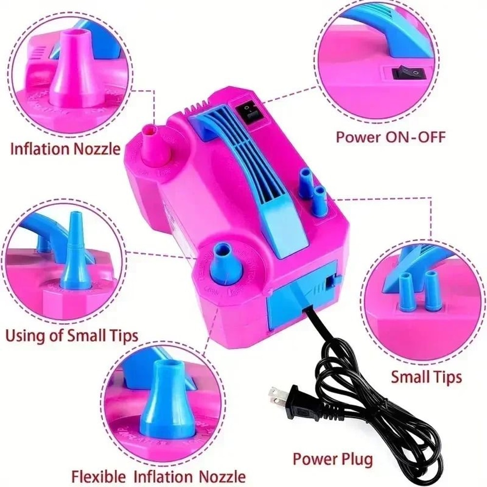 Electric Balloon Inflator Pump Dual Nozzle Fast Inflation For Party Decoration 4