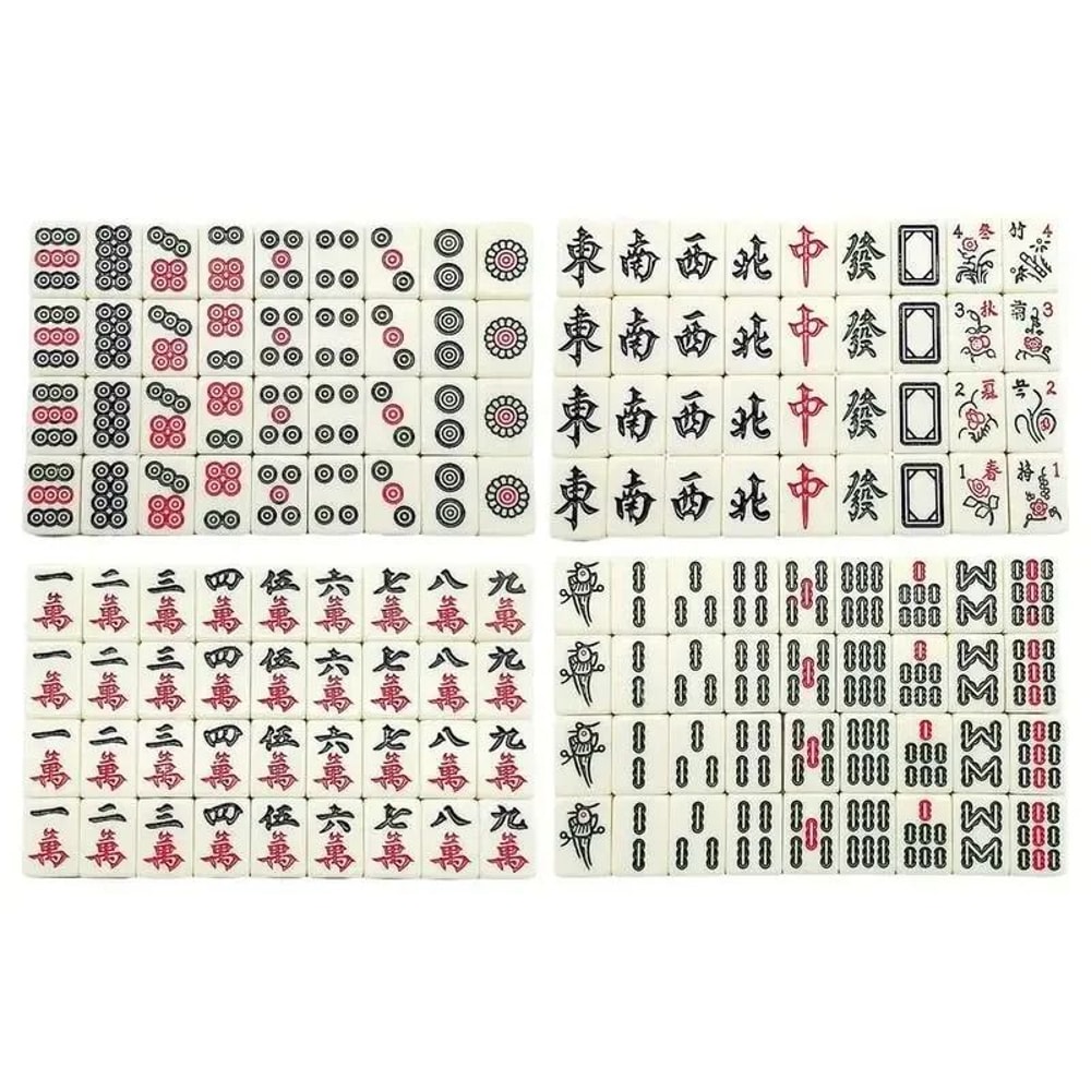 Portable Mini Mahjong Set With Carrying Case Traditional Table Game For Home And Party 3