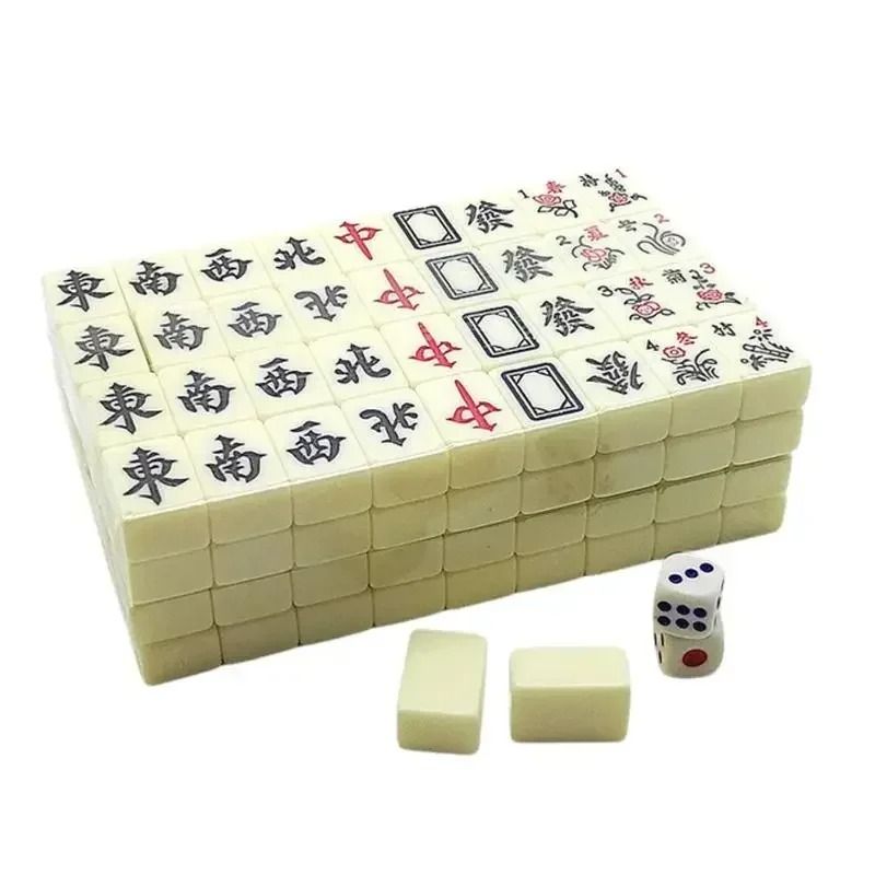 Portable Mini Mahjong Set With Carrying Case Traditional Table Game For Home And Party 4