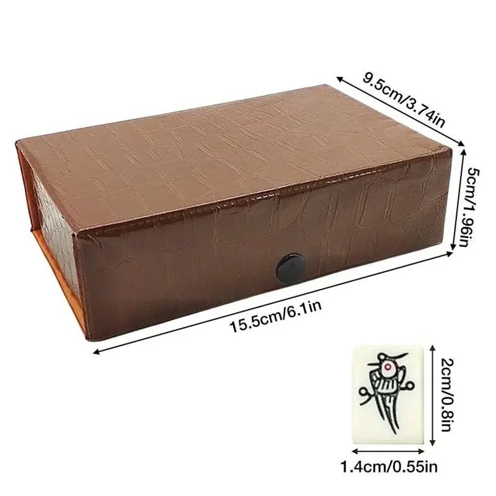 Portable Mini Mahjong Set With Carrying Case Traditional Table Game For Home And Party 5