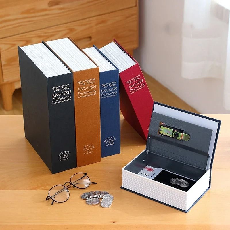 Hidden Book Safe With Combination Lock Steel Cash Box Disguised Dictionary Security Storage 0