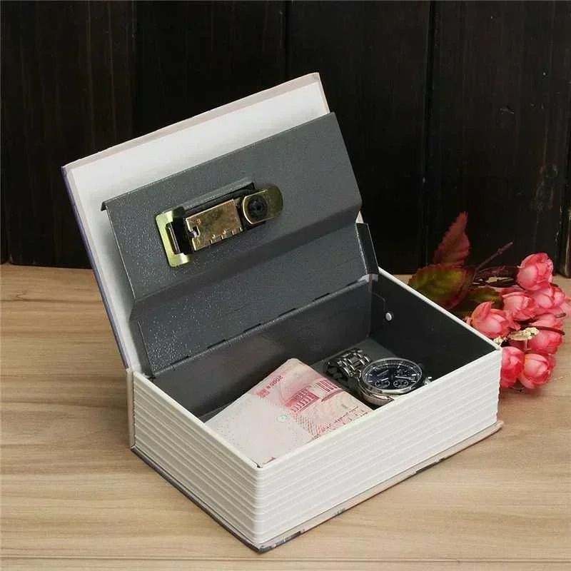 Hidden Book Safe With Combination Lock Steel Cash Box Disguised Dictionary Security Storage 1