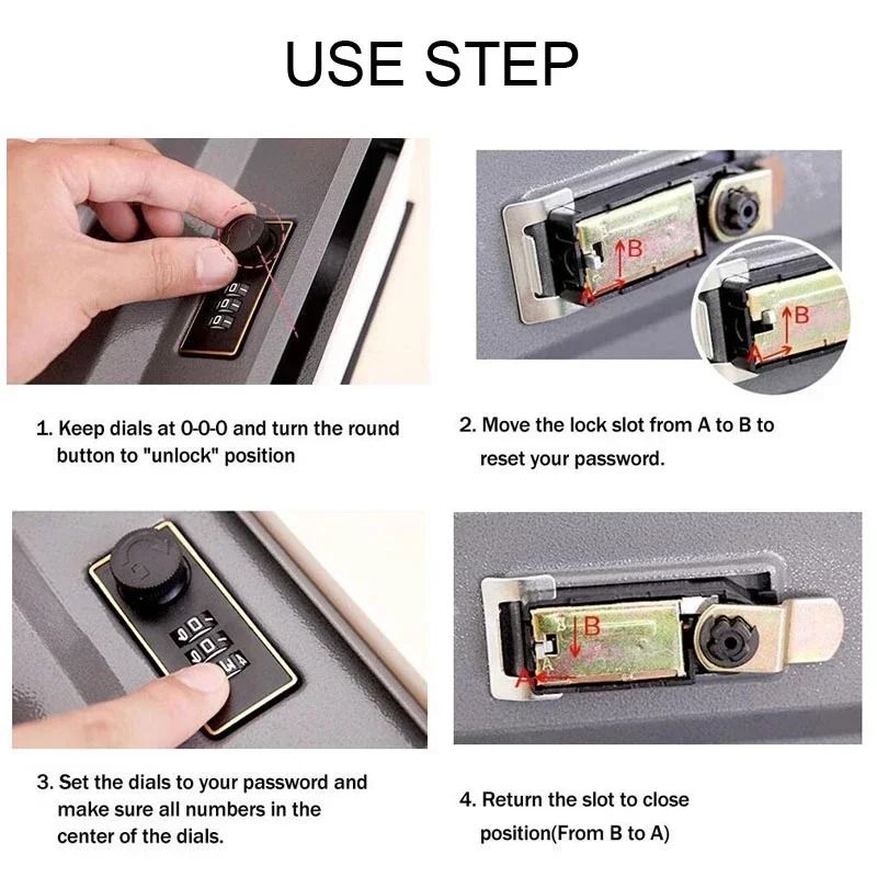 Hidden Book Safe With Combination Lock Steel Cash Box Disguised Dictionary Security Storage 3