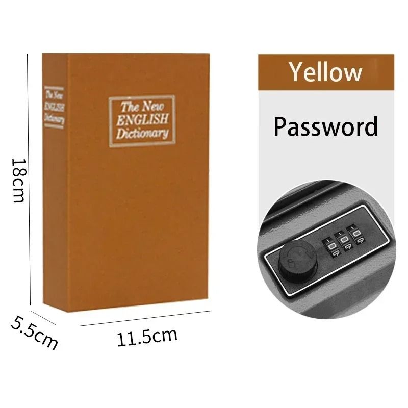 Hidden Book Safe With Combination Lock Steel Cash Box Disguised Dictionary Security Storage 11