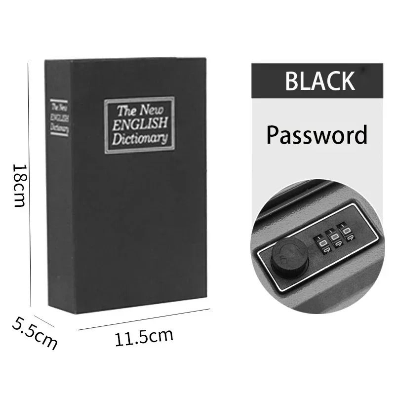 Hidden Book Safe With Combination Lock Steel Cash Box Disguised Dictionary Security Storage 6