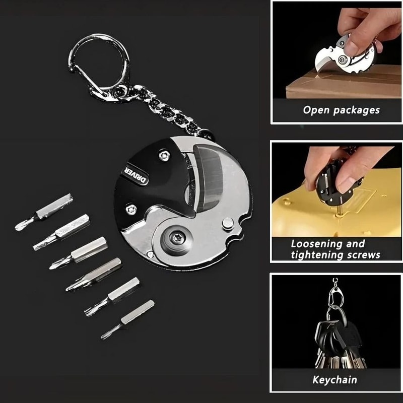 Mini Coin Folding Pocket Knife Keychain Stainless Steel Outdoor Multi Tool 0