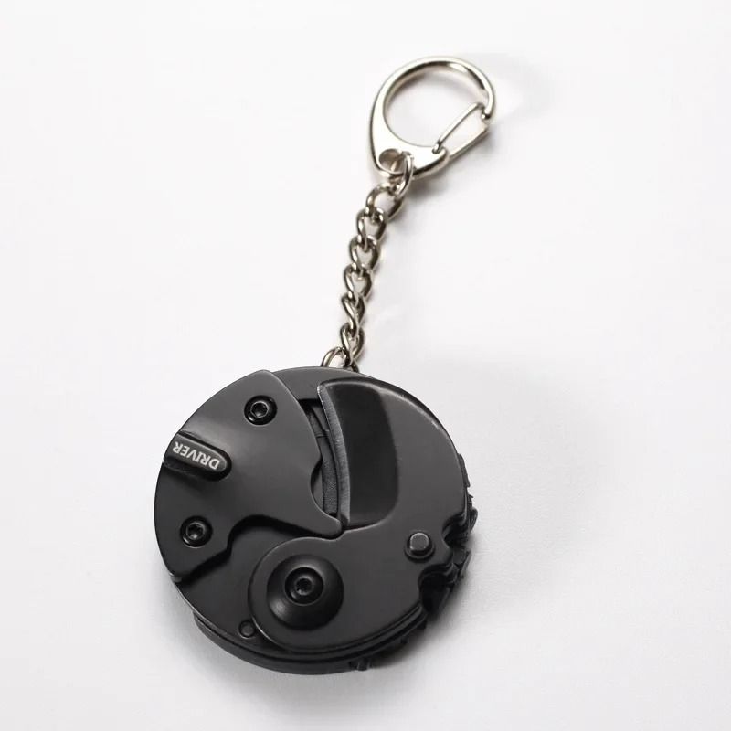 Mini Coin Folding Pocket Knife Keychain Stainless Steel Outdoor Multi Tool 9