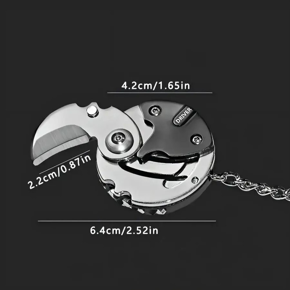 Mini Coin Folding Pocket Knife Keychain Stainless Steel Outdoor Multi Tool 2