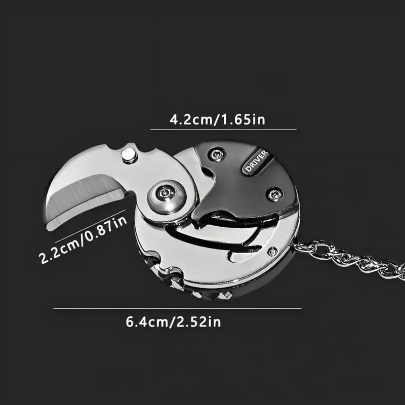Mini Coin Folding Pocket Knife Keychain Stainless Steel Outdoor Multi Tool 2